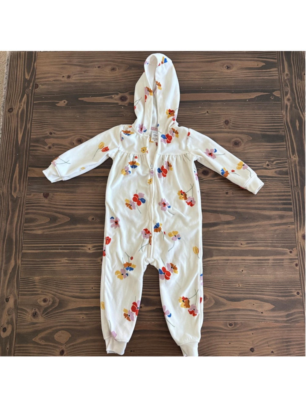 Carter’s Baby Footie 18M Floral Hooded Fleece Sleeper